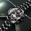 3pcs/set Men'sBusiness  Alloy Stainless Steel Pointer Quartz Wrist Watch & Bracelet Necklace Set