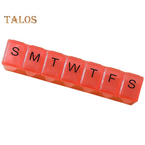 

Коробка для таблеток с отделениями, 7 сеток, еженедельная прозрачная крышка, с принтом даты, пылезащитный, влагозащищенный, портативный, для путешествий, на открытом воздухе, органайзер для планшетов, медицина красный