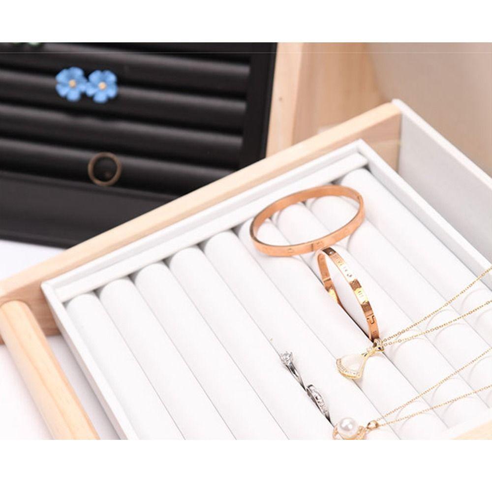 Wood Jewelry Organizer Holder Multi-layers Necklace Shelf Rustic Ring Display Stand  Craft Show