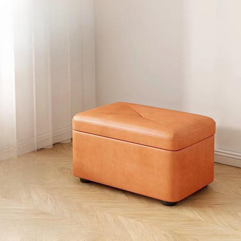 Storage Shoe Changing Stool - 2-in-1 Entryway Bench with Seat & Hidden Compartment, Compact Hallway Stool for Small Spaces