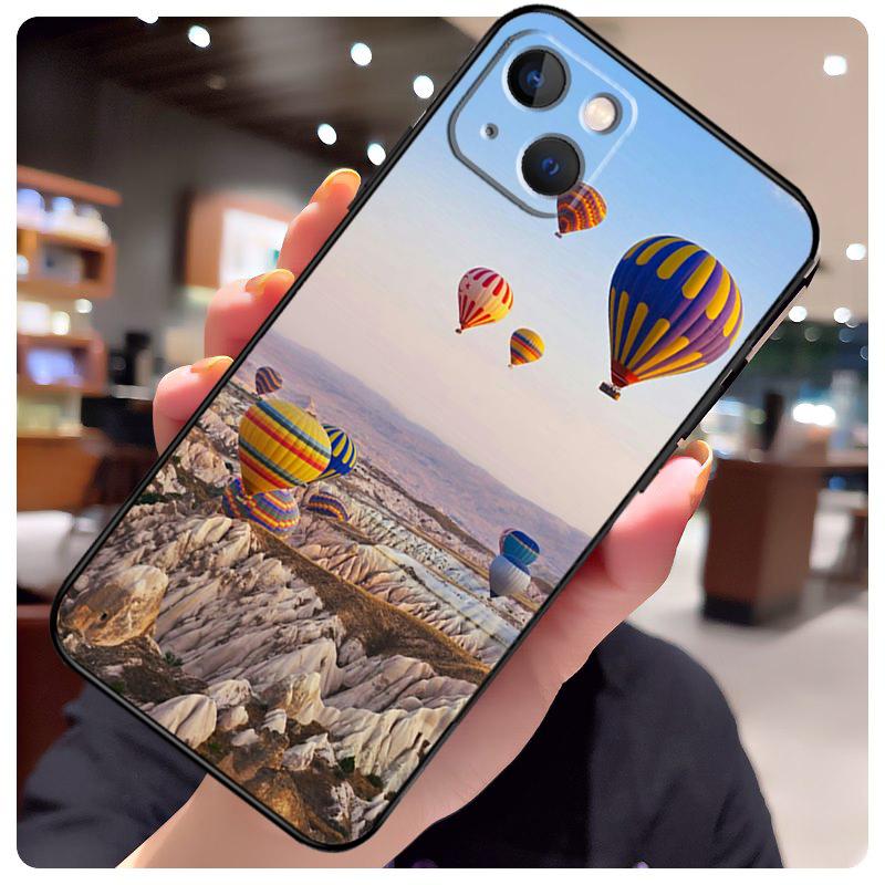 Hot Air Balloon Travel Mountain Case For iPhone 14 Pro Max 16 15 11 12 13 17 Pro Max mini 15 16 Plus 16e 17 Air Phone Cover