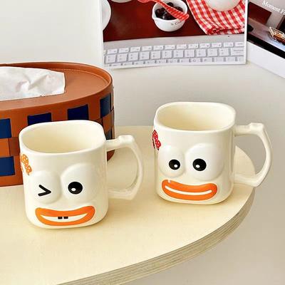 Birthday Gift Water Cup Household Strange Ghost Mug With Lid Ceramic Cup For Girls Gift Water Cup