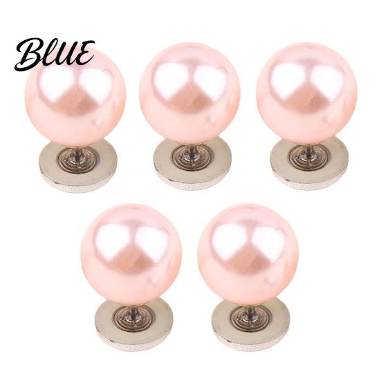 Anti-exposure Buttons for Women 5Pcs Fake Pearl Clothing Removable Decorative Brooch Pins No No-sew Shirt Sew Safety Pins Neckline Embellishment,