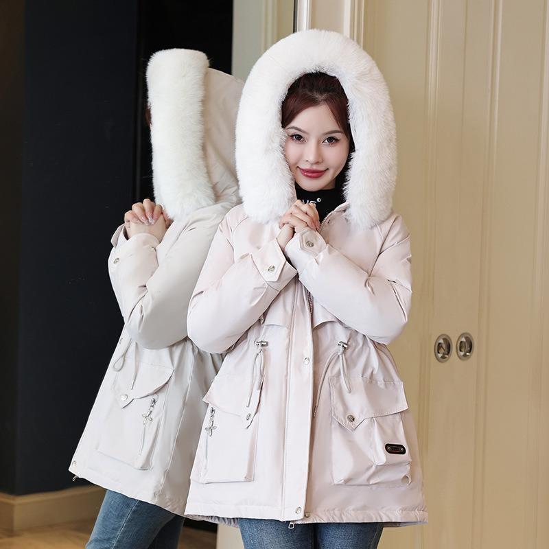 Padded-padded women's pie overcomes the new women's clothing hooded thickened warm waist down padded clothes women's padded jacket