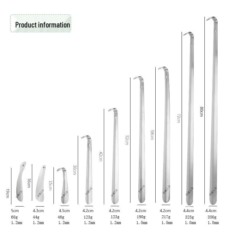 Stainless Steel Shoehorn - Easy Slip-On for Home, Pregnancy, and Limited Mobility, No Bend Required.