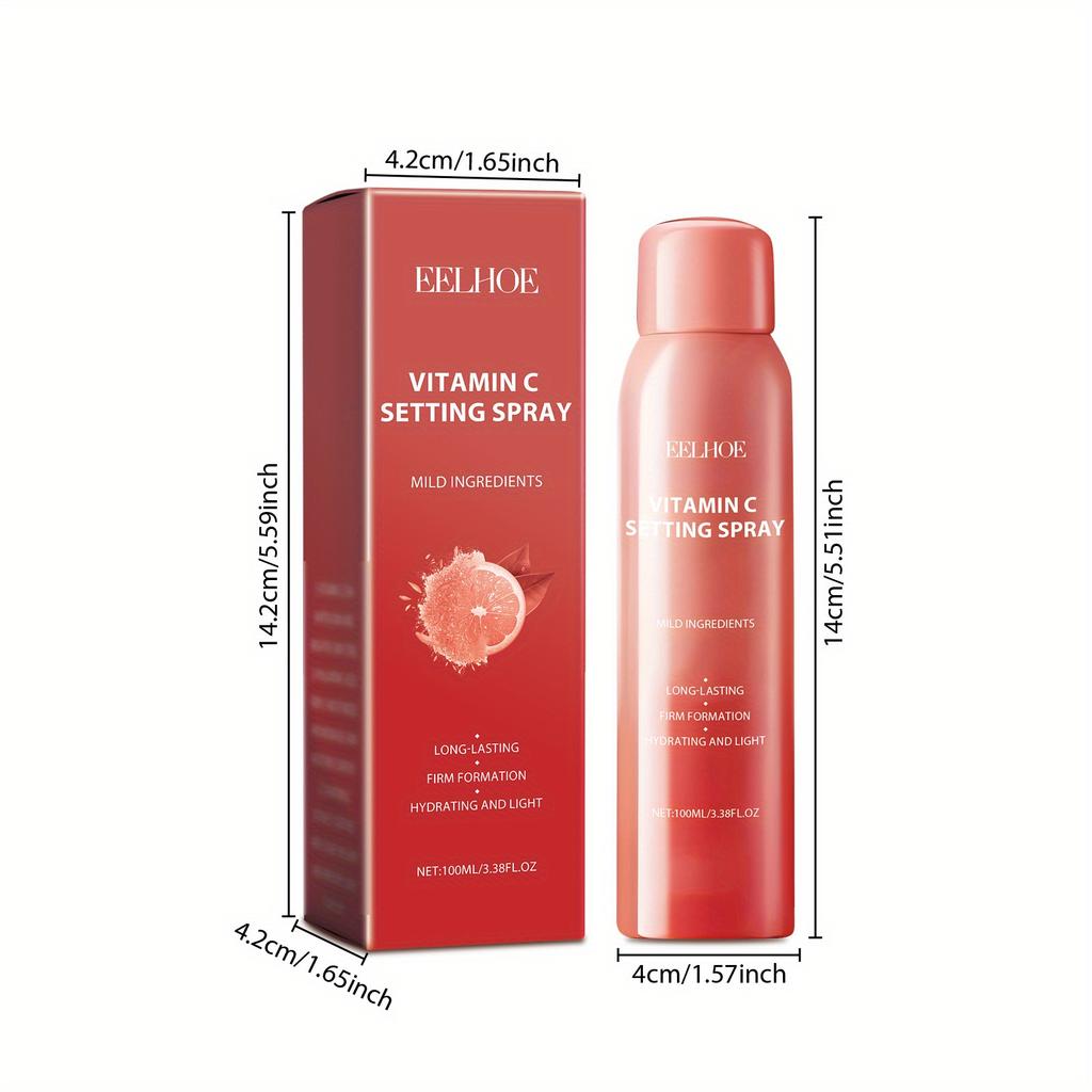 Spray Fixator Ușor cu Senzație de Piele-Conține Vitamina C și Acid Hialuronic Rezistent la Apă și Transpirație Aspect Natural de Lungă Durată Film cu Acțiune Rapidă