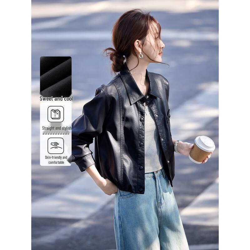 Women's Retro Faux Leather Biker Jacket