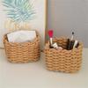 Handwoven Cotton Rope Makeup Holder Decorative Desktop Storage Basket Multipurpose Bedroom Organizer for Cosmetics