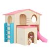 Wooden Hamster Fun House Huts Toy Hamster Exercise Playthings Fun Gym Playground