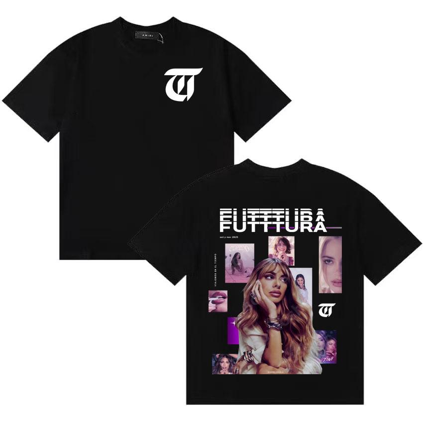 hot Singer TINI Futtura 2026 fashion album merch Unisex Tshirts Unisexs Womens Short Sleeve streetwear High Quality Oversized Tees