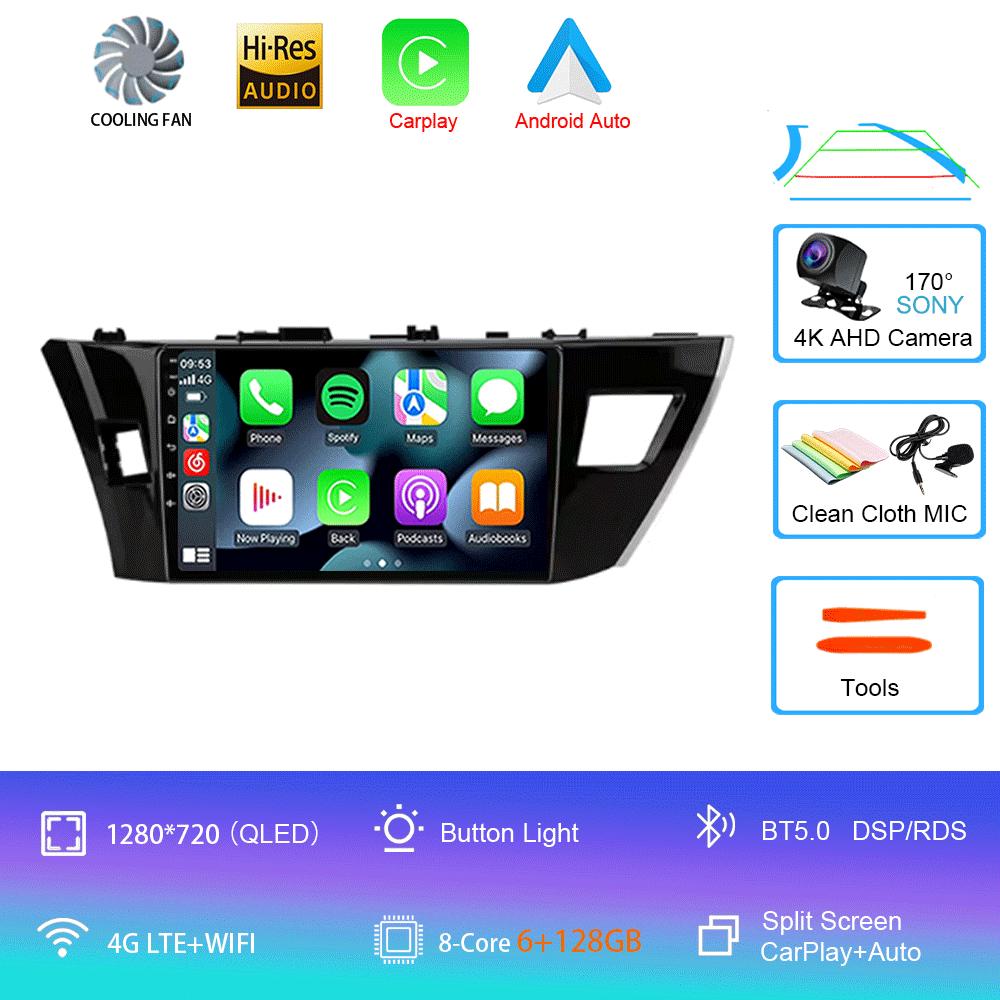 For Toyota Corolla Ralink 2013 2014 2015 2016 4G Android 14 Car Stereo Radio Multimedia Video Player Navigation GPS 2Din