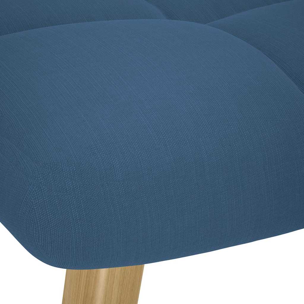 Relaxation Armchair with Footstool Blue Fabric