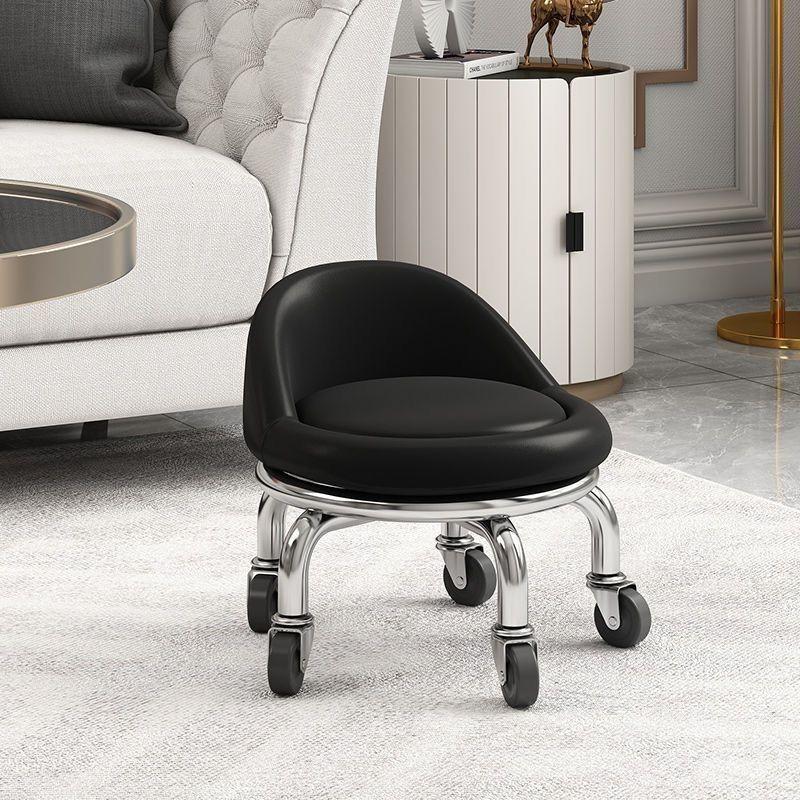 Household Mobile Universal Wheeled Stool Thickened Frame Round Pulley Stool Portable Low Swivel Chair Tool