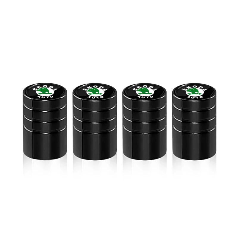 Car Sticker 2025 Hot 4Pcs Metal Car Wheel Tire Valve Caps Covers Auto Accessories For Skoda Octavia Fabia Superb Yeti Rapid Kodi