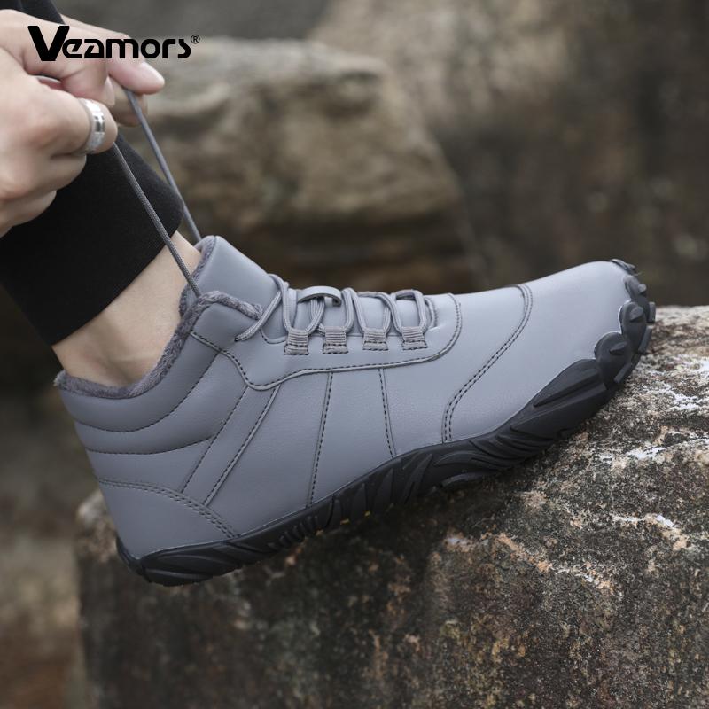 High-top Women's Hiking Shoes Plush Cotton Shoes Men's Winter Warm Snow Boots Trekking Camping Casual Shoes