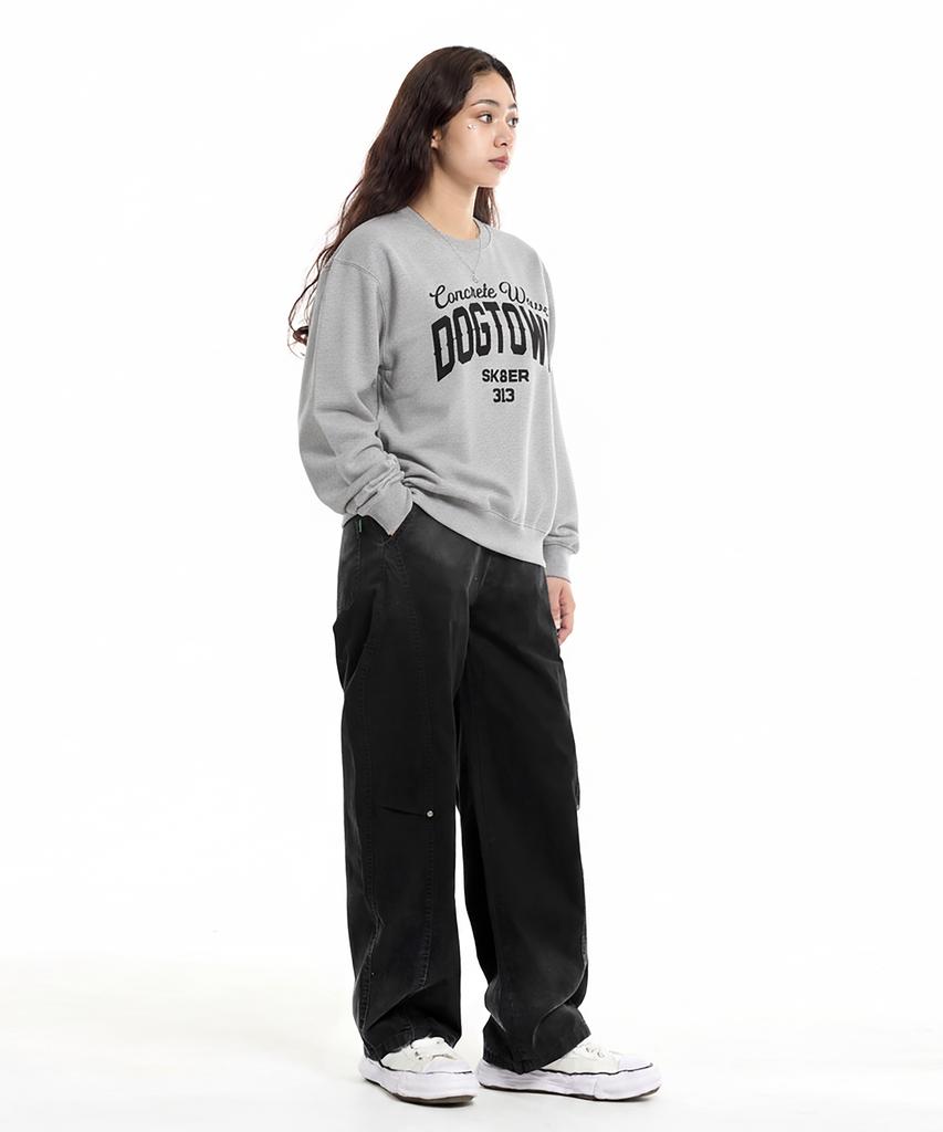 CREAM SODA LAB Pigment Cut-Out Rivet Cotton Elastic Waist Pants Black