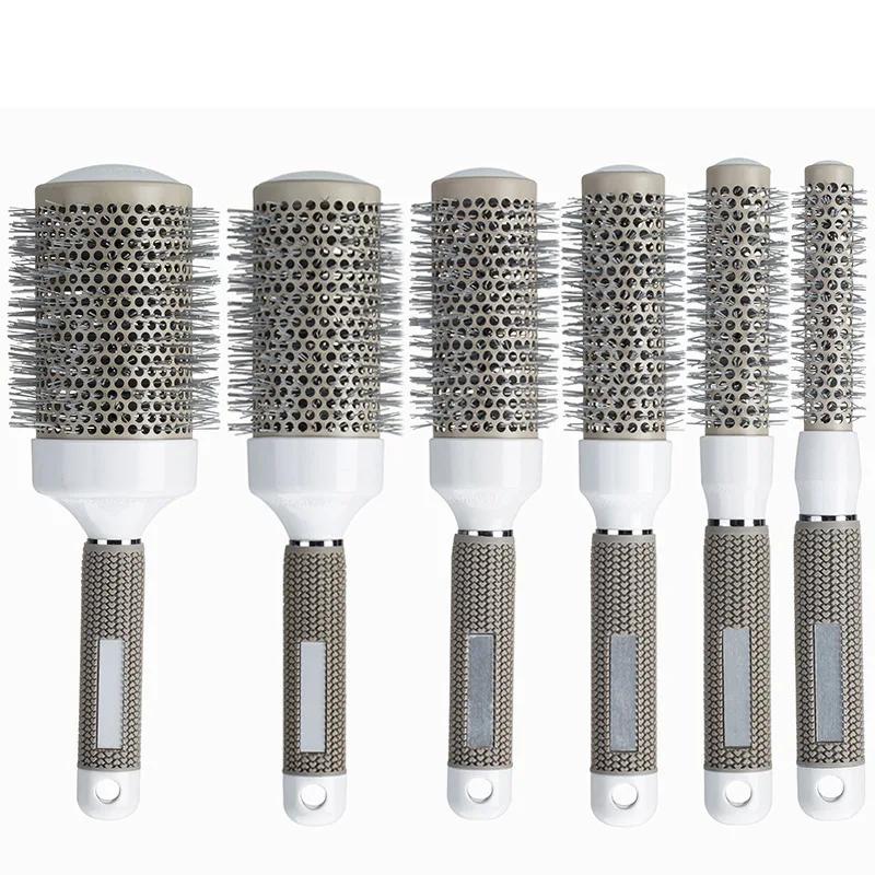 5 Size Ceramic Ion Hair Brush Nano Hairbrush Thermal Ceramic Ion Round Comb Hairdressing Hair Salon Styling Drying Curling