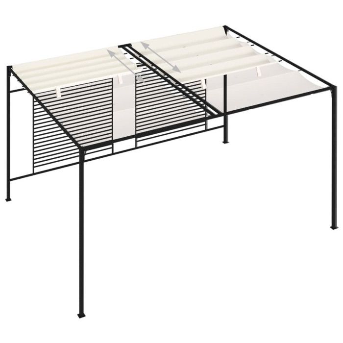 Belvédère avec auvent rétractable 3x4x2,3 m Crème 180 g m²