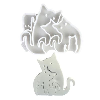 Moule en Silicone 3 Chats Pour Décoration Intérieure et Cadeau Fait Main Projet d'Artisanat Pour Ciment Plâtre et Savon Fourniture d'Artisanat