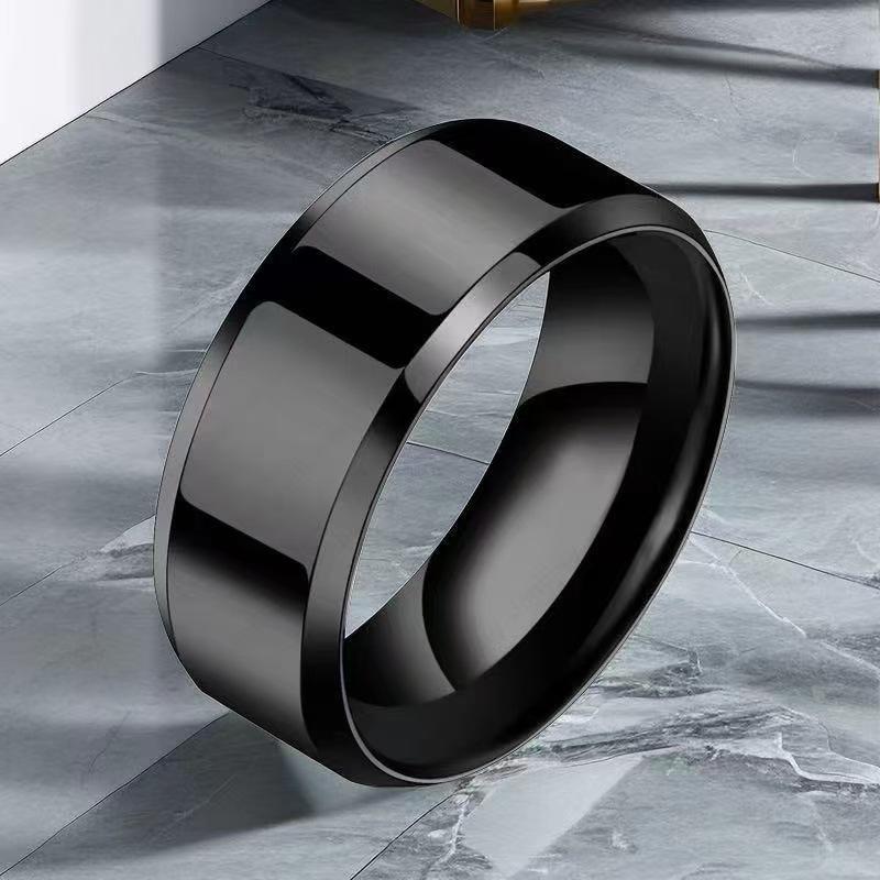 Gold-Plated Stainless Steel Titanium Ring for Women - High-End Blue Love Design