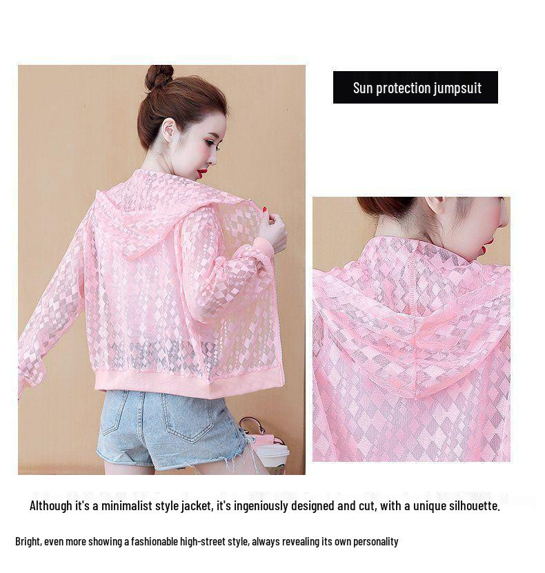 Damen 2025 Sommer Leichte Atmungsaktive Netz-Sonnenschutzjacke