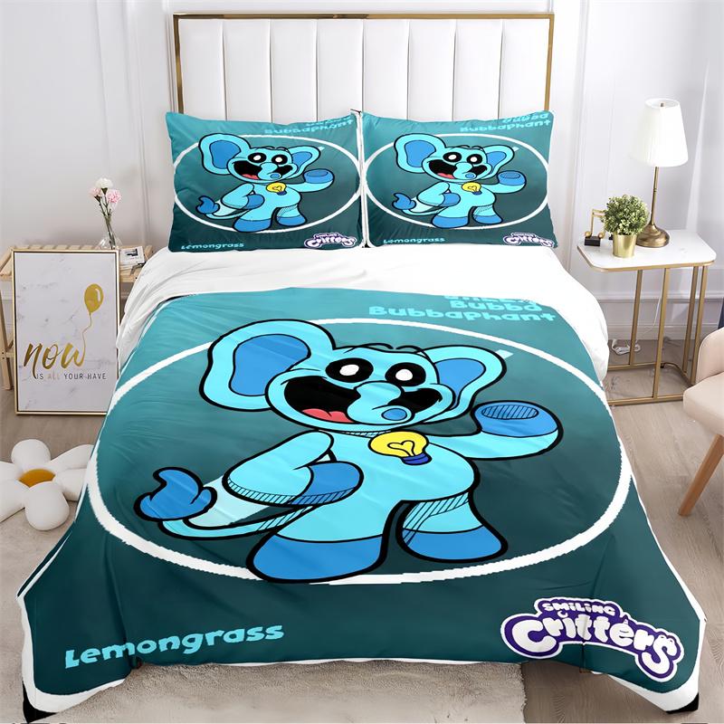 

Cartoon Cat Character Duvet Cover, Kids Sparkly Purple Bedding Set(1 * duvet cover + 2 * pillowcase, without core) 135x200cm