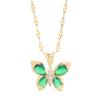 Emerald Butterfly Necklace Female Design High Sense Simple Versatile Collarbone Chain Jewelry