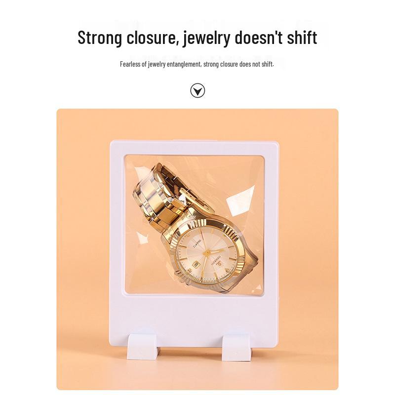 Jewelry Display Box with 3D Elastic Film - Transparent Suspension Gift Packaging