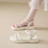 Fashion CRLAYDK Sandals for Women Flat Shoes Summer Comfortable Dressy Ladies Adjustable Buckle Strap Leather Beach Casual Slippers