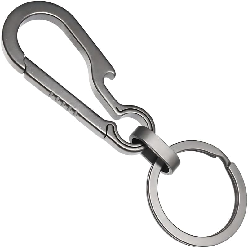 

[tsucchiisan] titanium alloy carabiner small size key ring key ring Does not rust hook lightweight key chain outdoor men s (Simple type bottle opener
