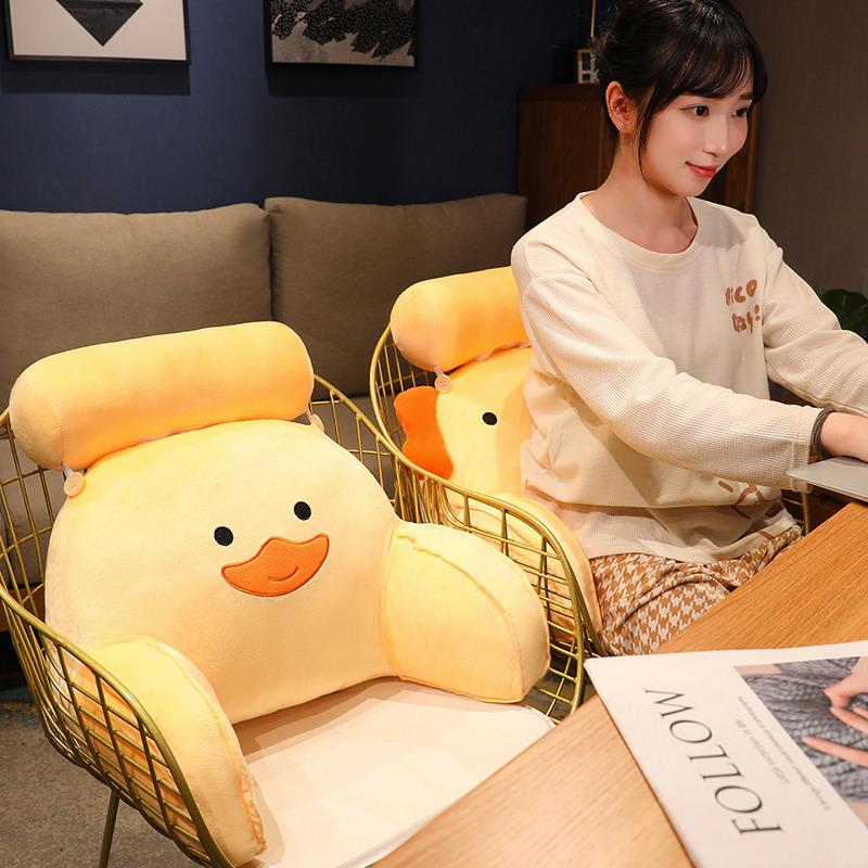 Cartoon Duck Waist Rest Girl Bedside Pillow Cushion Office Seat Waist Cushion Rag Doll Birthday Gift