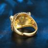 Adjustable Open Ring Men Women Vintage Cat Animal Design Sterling Retro Jewelry