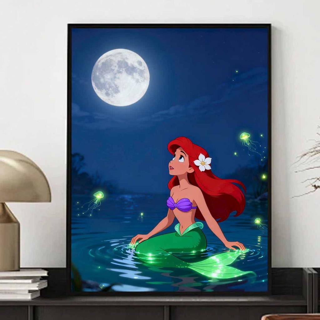 Disney Diamond Art Painting Kit The Little Mermaid 5D Diamond Painting Dot Art Home Wall Decor