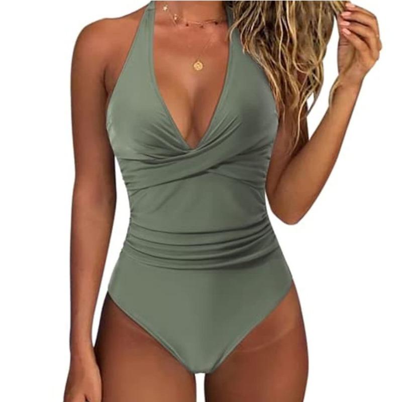 Summer Sexy One Piece Large Size Swimwear Push Up Women Plus Size Swimsuit Closed Bodysuit Female Bathing Suit Pool Beachwear