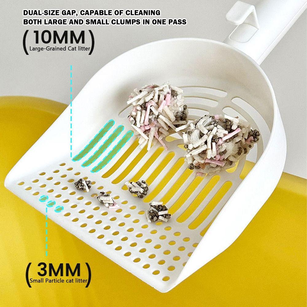 Plastic Material Cat Litter Scoop Large Size Durable Construction Cat Cleaning Tool Long Handle Fine Pores