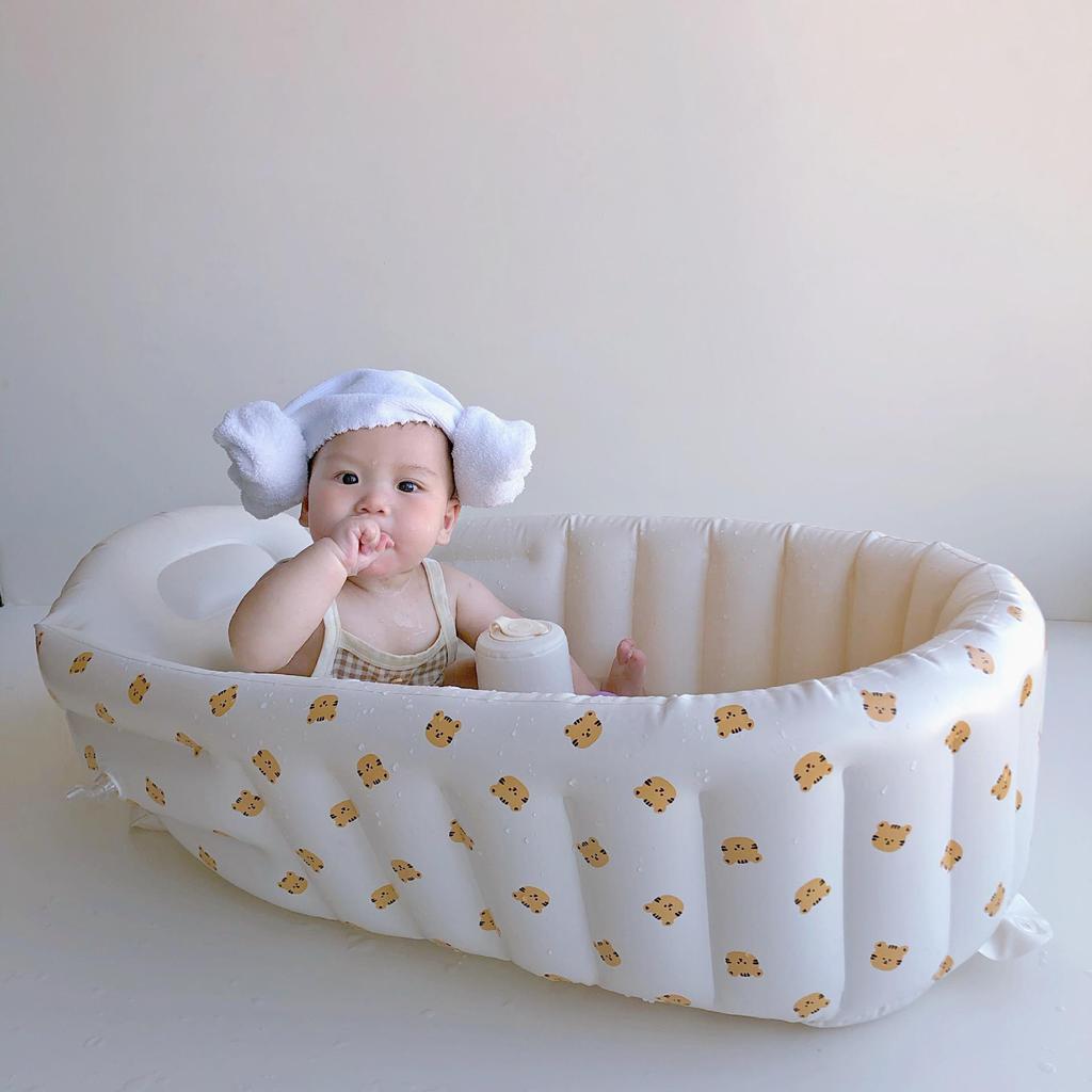 Foldable Inflatable Baby Bathtub: Sit & Lie Newborn Bathing Solution