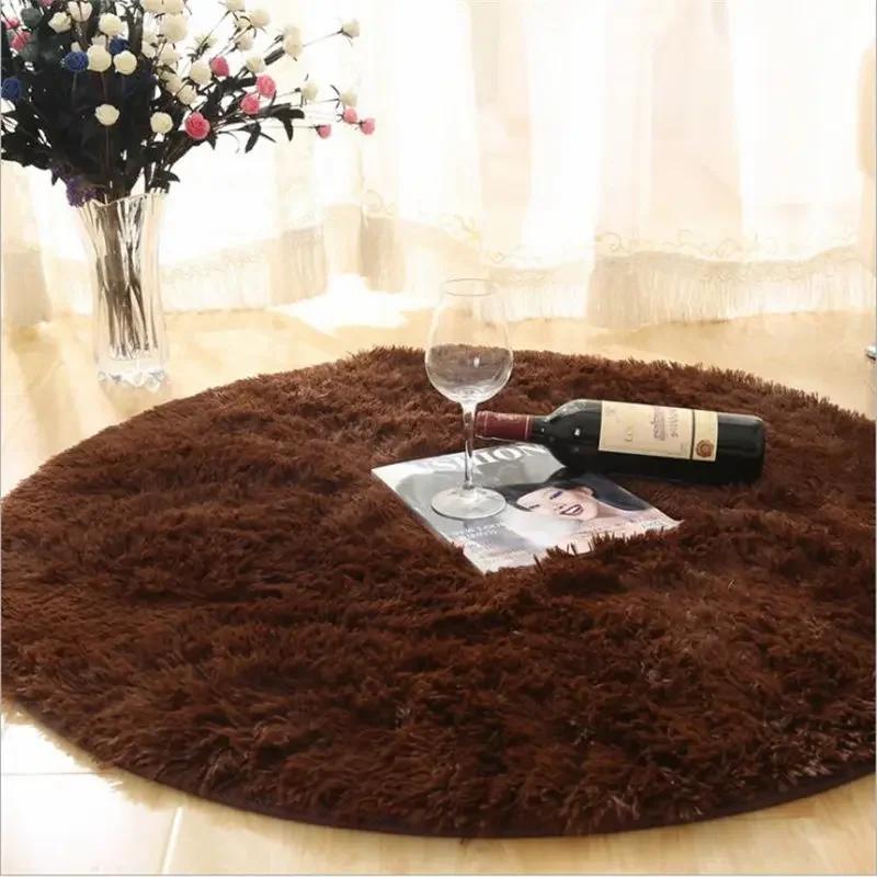 Super Soft Plush Round Rug Mat Fluffy White Carpets for Living Room Home Decor Bedroom Kid Room Decoration Salon Thick Pile Rug