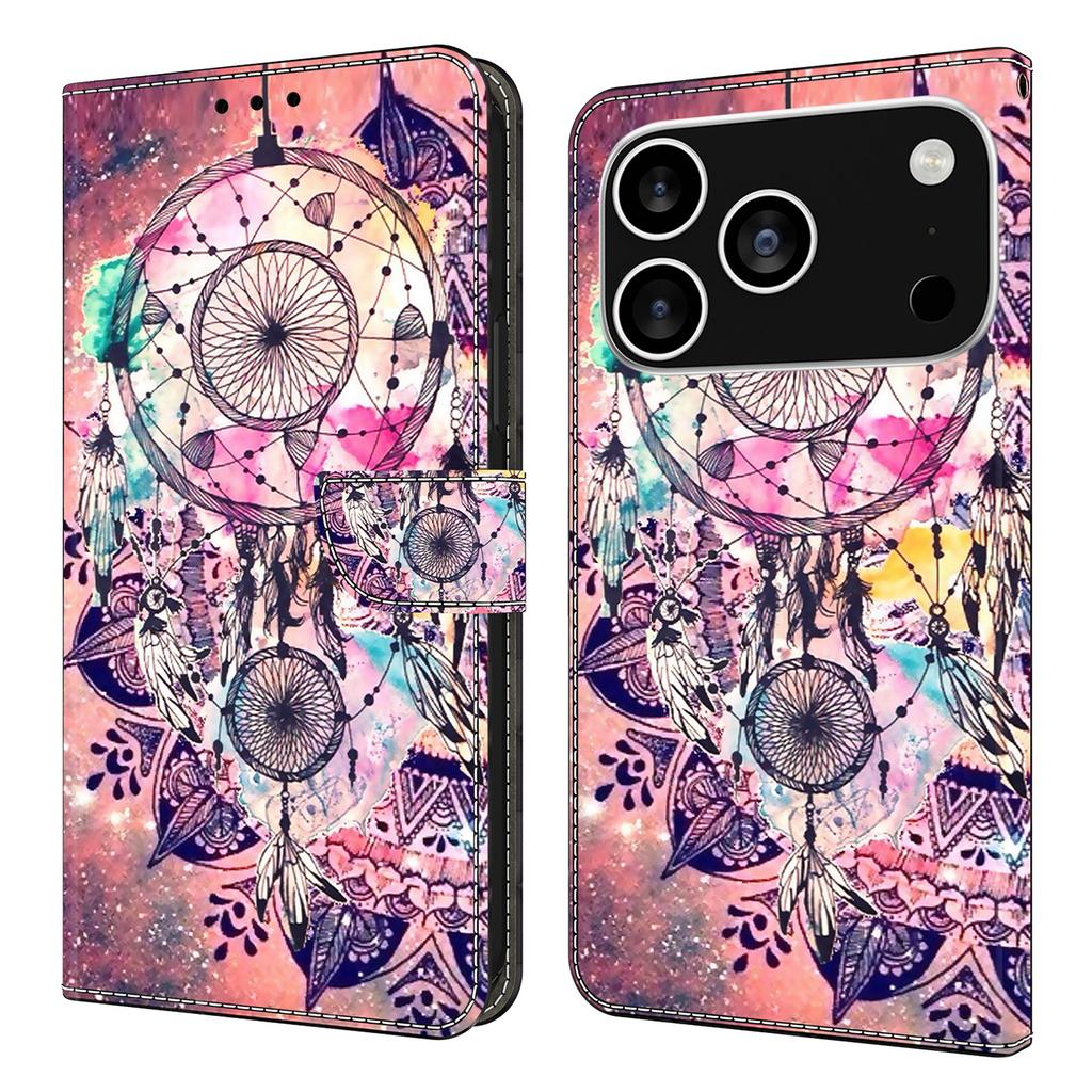 For iPhone 17 Pro Max Wallet Case Pattern Printing Stand Leather Flip Phone Cover