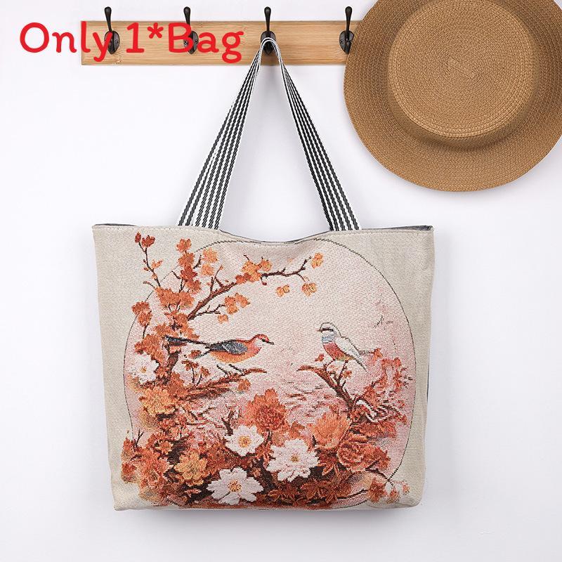 Bohemian Embroidered Tote Bag With Polyester Lining For Women And Casual Outings