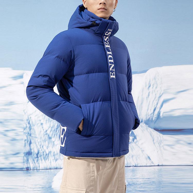 Anta Basketball Series Hooded Sport Casual Down Jacket Men Outerwear Blue 152141910-2