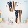 Girls Round Neck Short Sleeve Printed Top And Flared Pants Two Piece Set