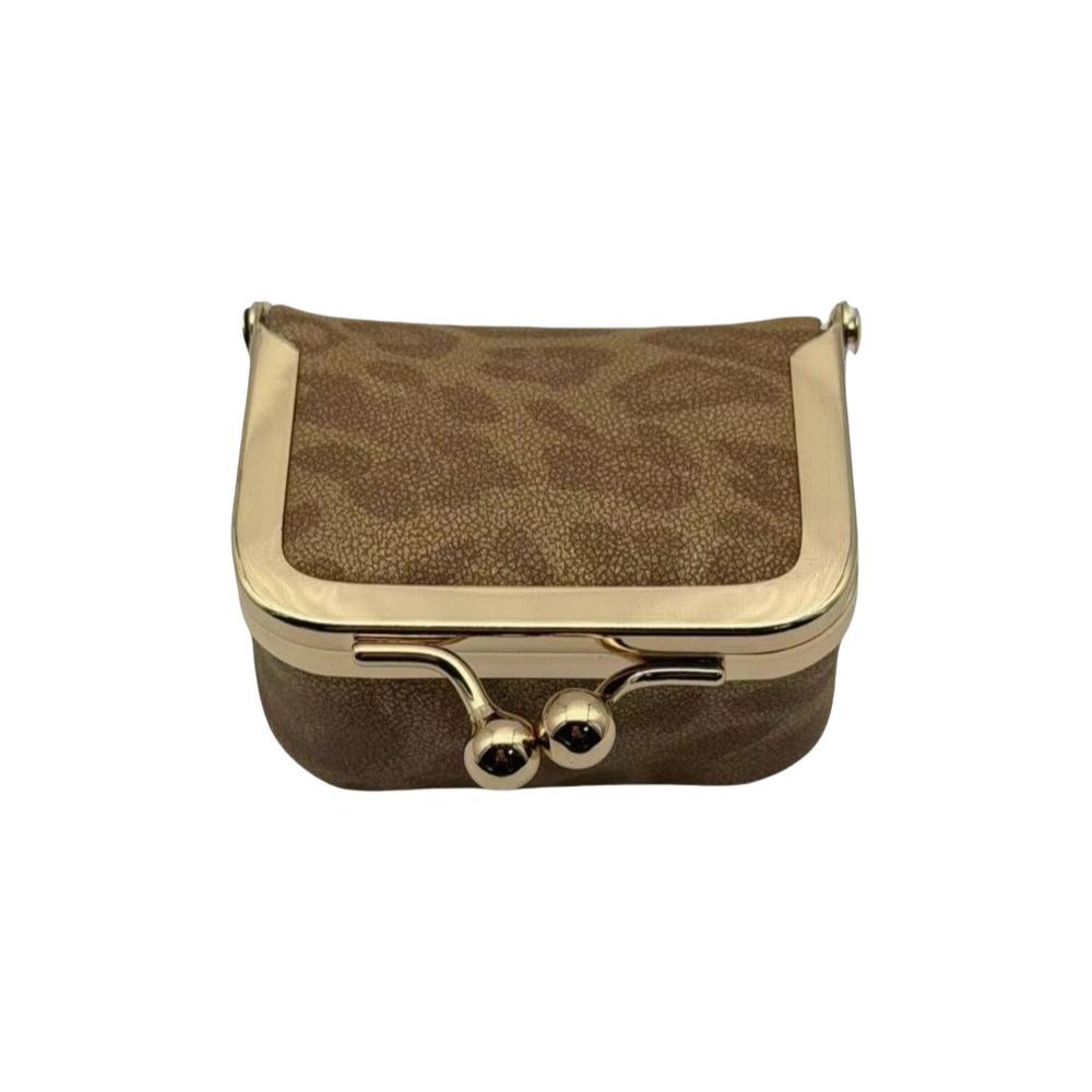 PU Leather Leather Jewelry Bag Square Small Item Bag Elegant Kiss Lock Coin Purse  Ring
