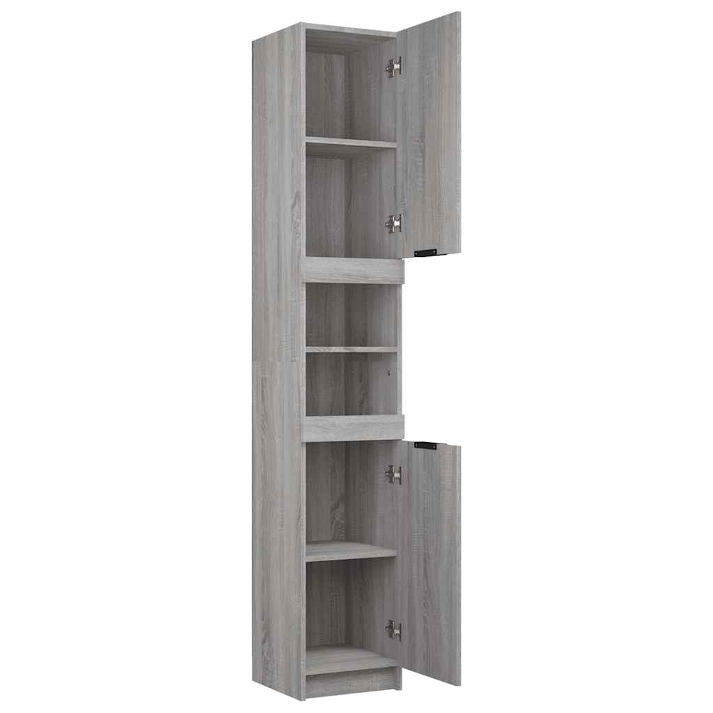 Bathroom Cabinet Gray Sonoma 32 x 34 x 188.5 cm Particleboard