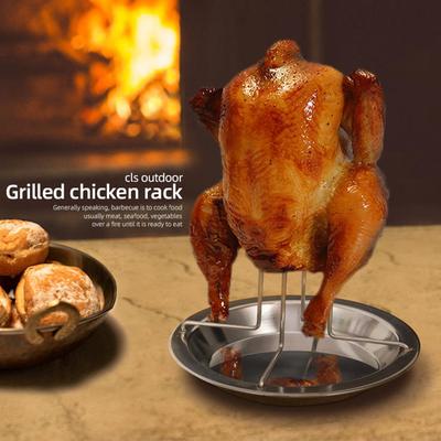 Roasting Grill Stand Chicken Roaster Rack Stainless Steel Kitchen Outdoor Bbq Tools Carbon Steel Non-Stick Grilled Chicken Plate
