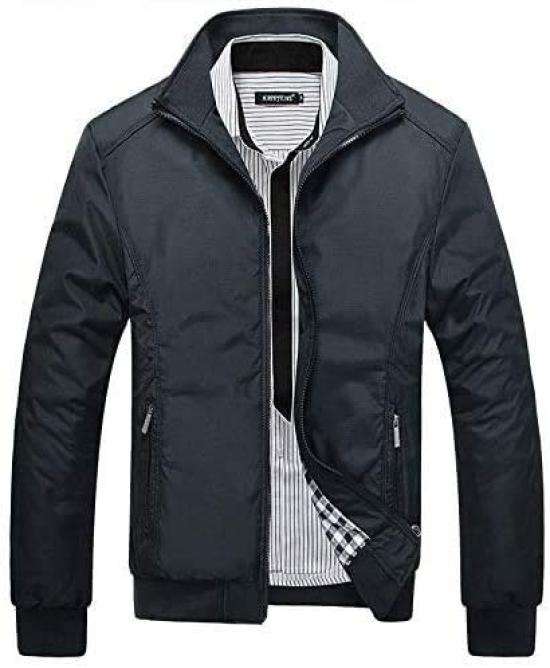 Military Color Blouson Zip Jumper Outdoor Colorful Lining Check Long Sleeve Jacket Jacket Short Coat Jumper Thin Simple Jumper Zip Up Light Outerwear