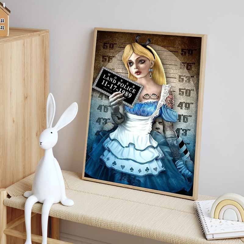 Disney Diamond Painting Dark Themed Alice In Prison Photo Art Wall Decoration Fulldiamond Cross Stitch DIY Gift Home Decoration