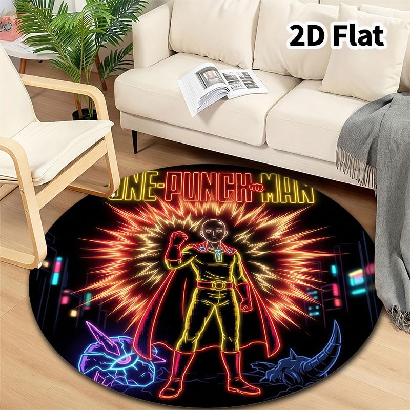 Onepunch Man Round Area Rug Carpet Rug For Living Room Bedroom Sofa Playroom Decor Nonslip Floor Mat