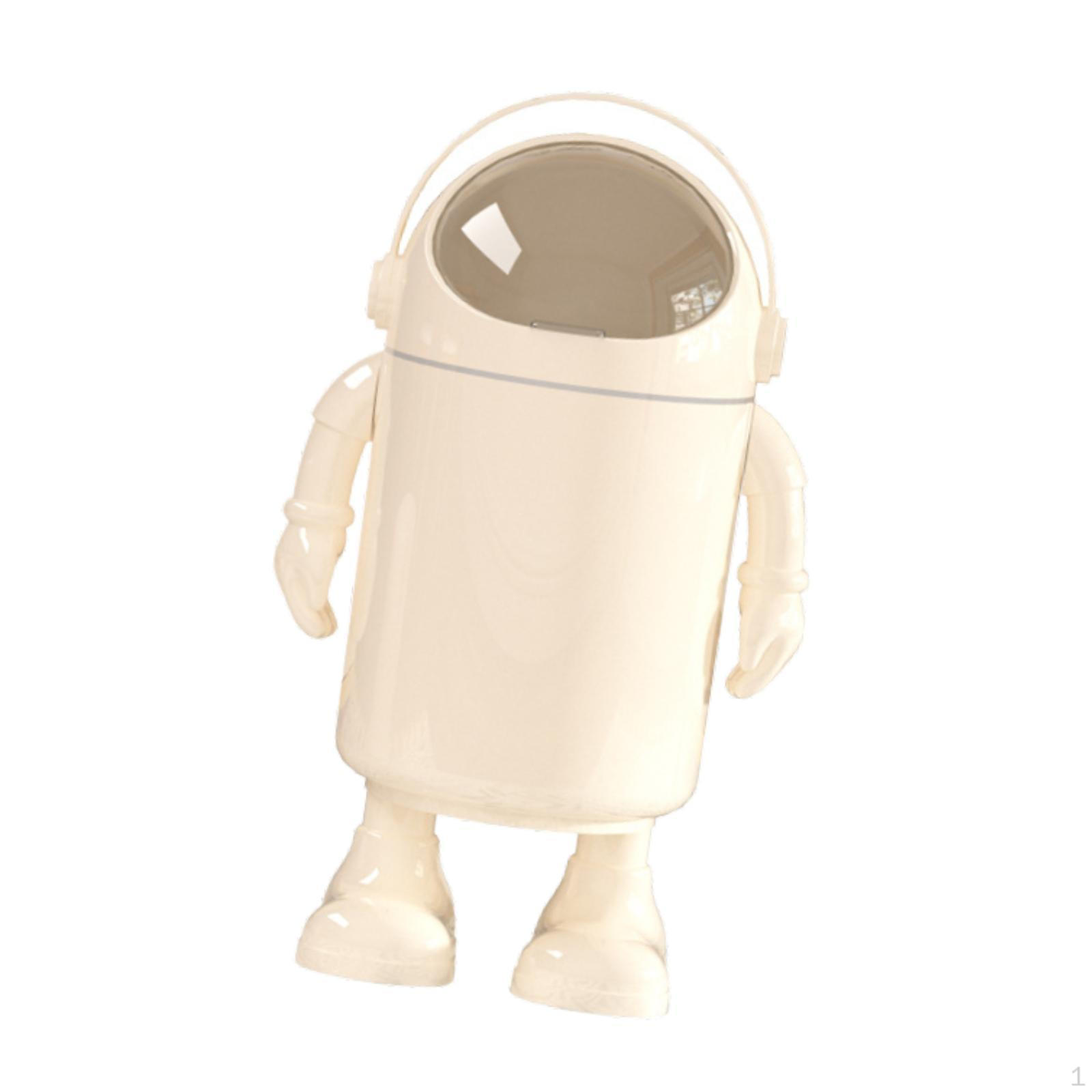 

Astronaut Shaped Trash Can Garbage with Lid Bin Wastebasket for Bathroom жовтий