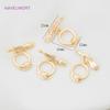18K Gold Plated Round Heart Flower Shape OT Toggle Clasps, End Connector Clasps Accessories For DIY Jewelry Making Findings