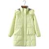 Winter Pocket Padded Jacket Plaid Hooded Women's Fashion Casual Mid-length Padded Jacket